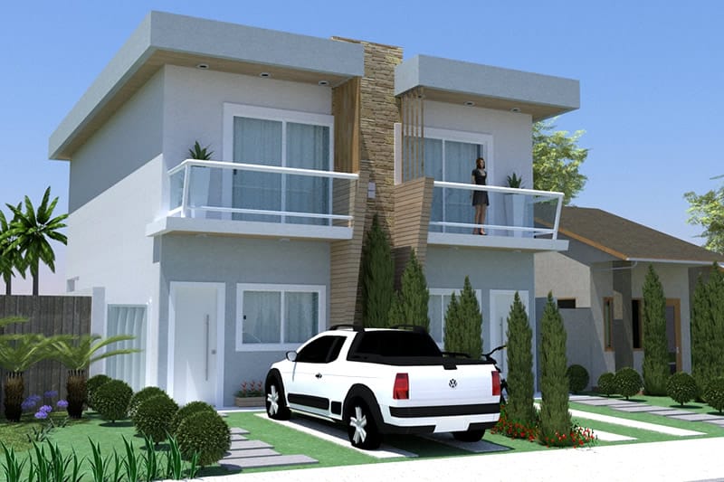 Small semi-detached house plan