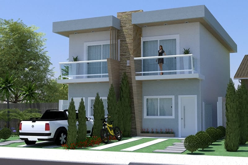 Small semi-detached house plan