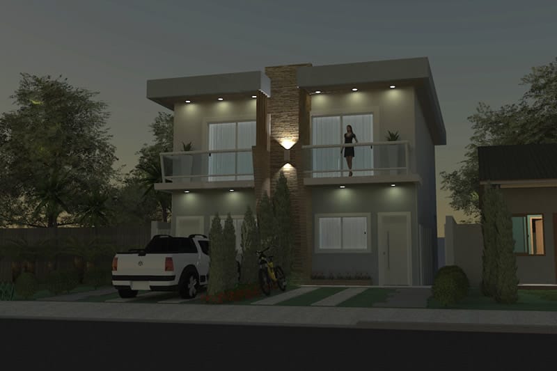 Small semi-detached house plan