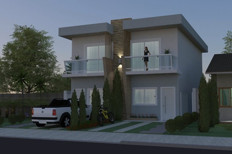 Small semi-detached house plan
