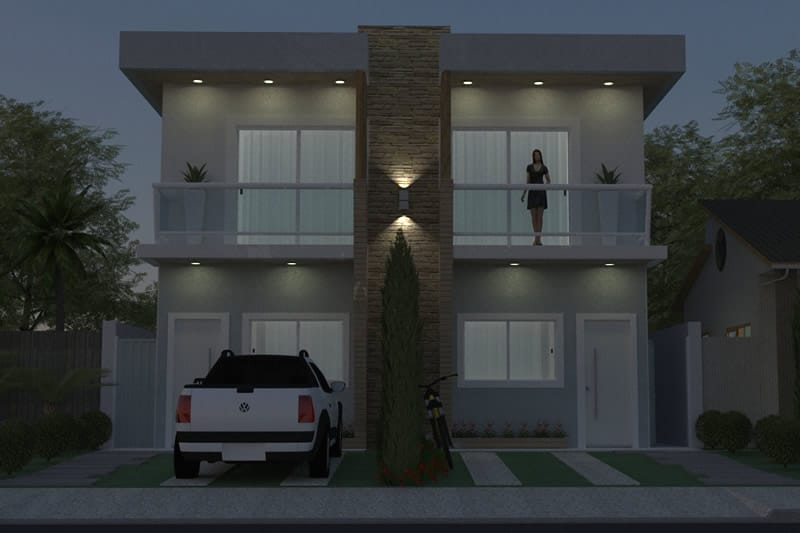 Small semi-detached house plan