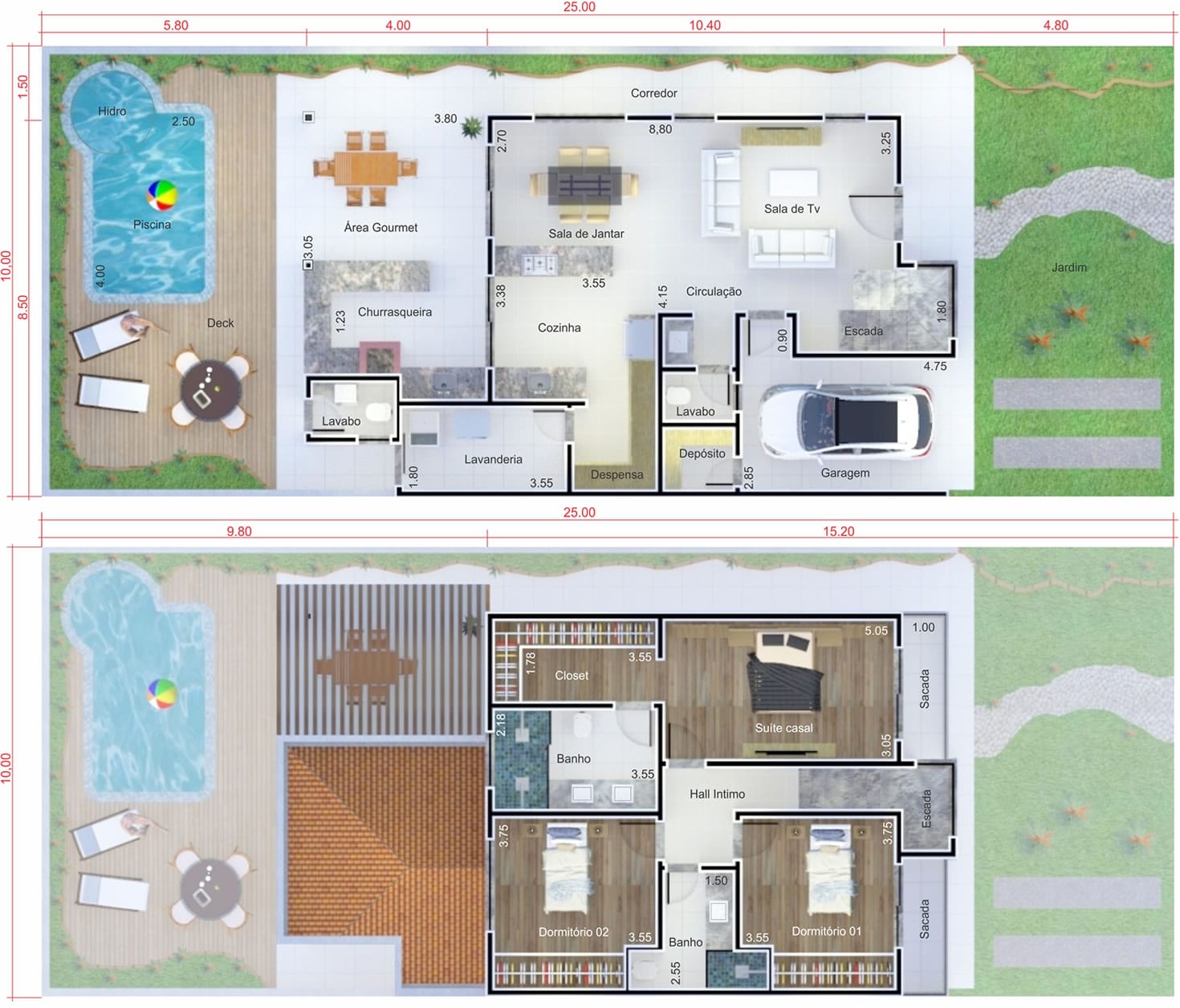 Floor plan with leisure area10x25