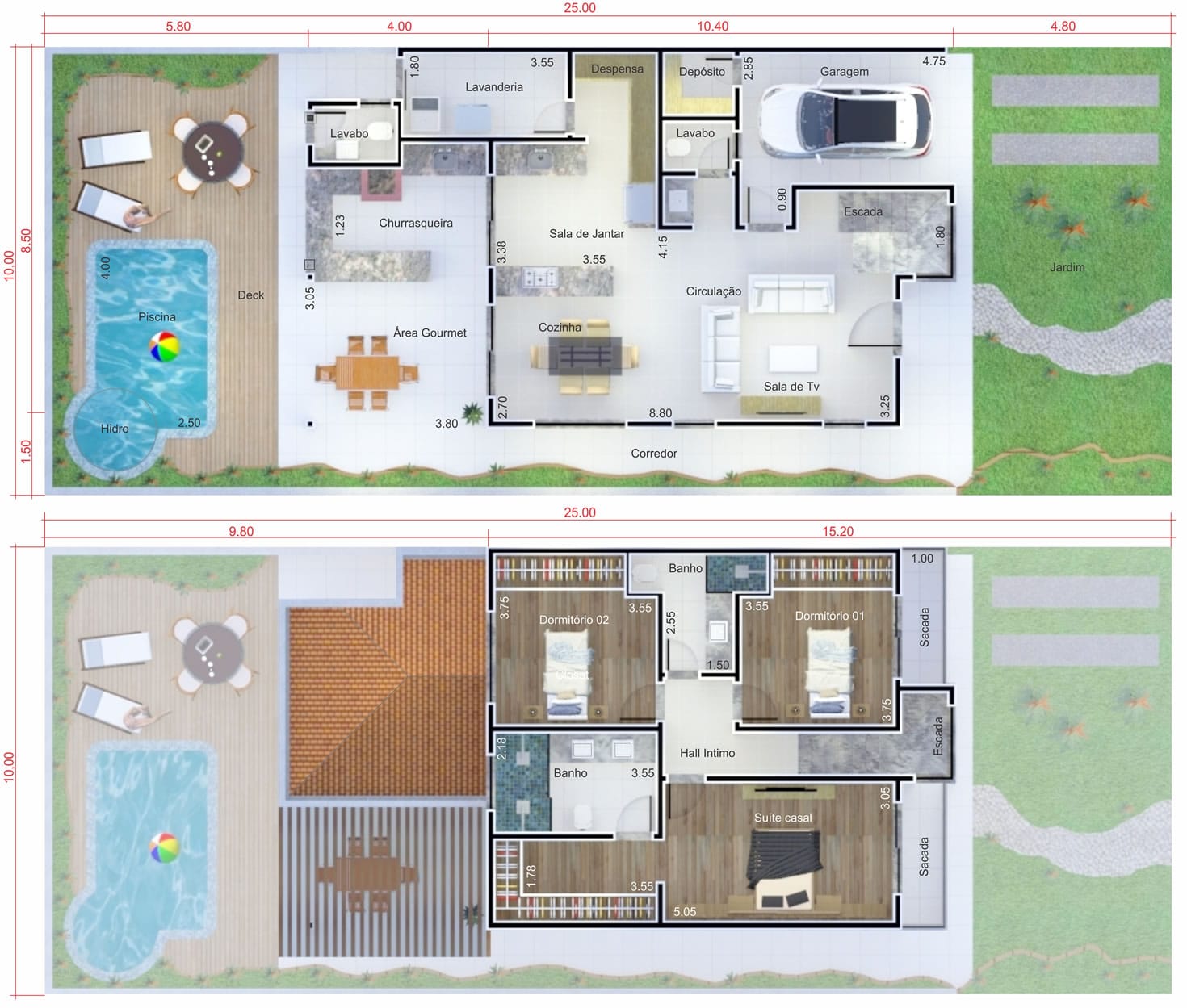 Floor plan with leisure area10x25