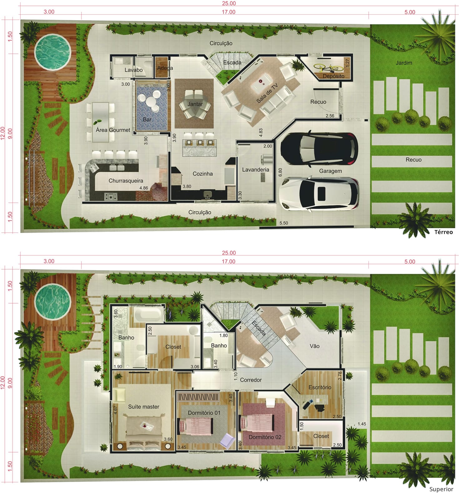 Floor plan with office12x25