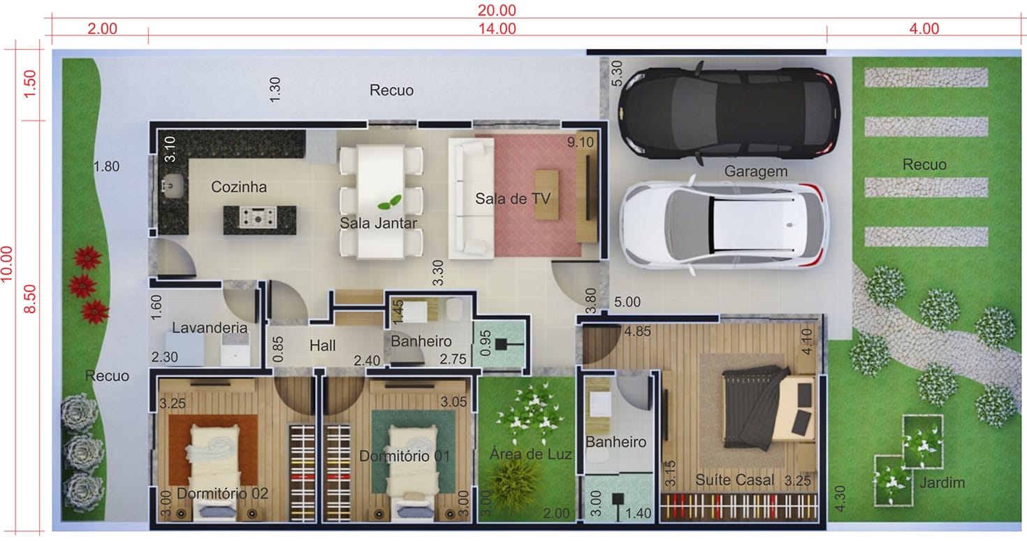 House for land of 10 by 20 meters10x20