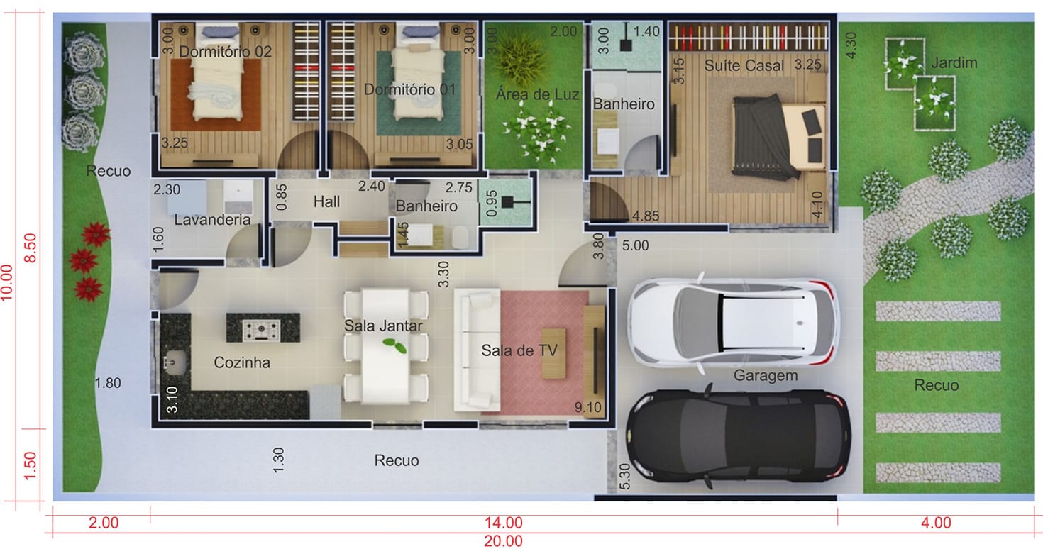 House for land of 10 by 20 meters10x20