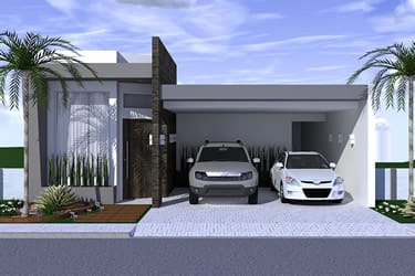 House plan with integrated environments
