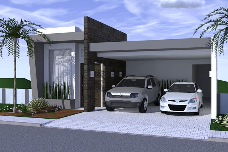 House plan with integrated environments