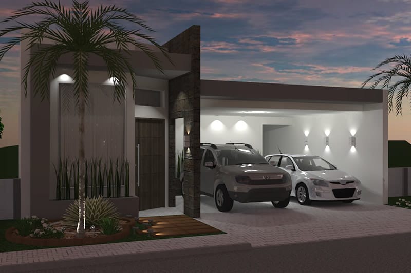 House plan with integrated environments