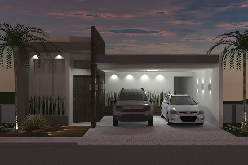 House plan with integrated environments