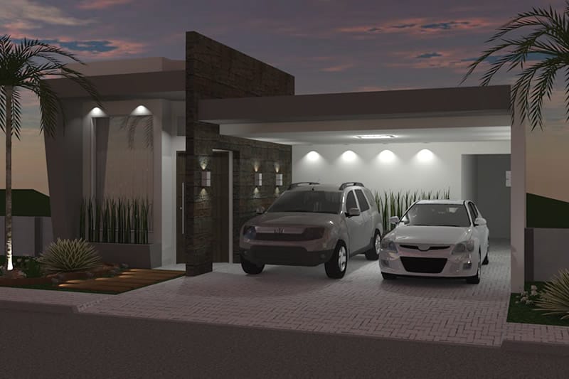 House plan with integrated environments