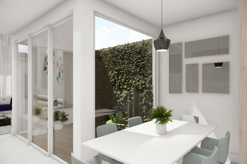 House plan with integrated environments