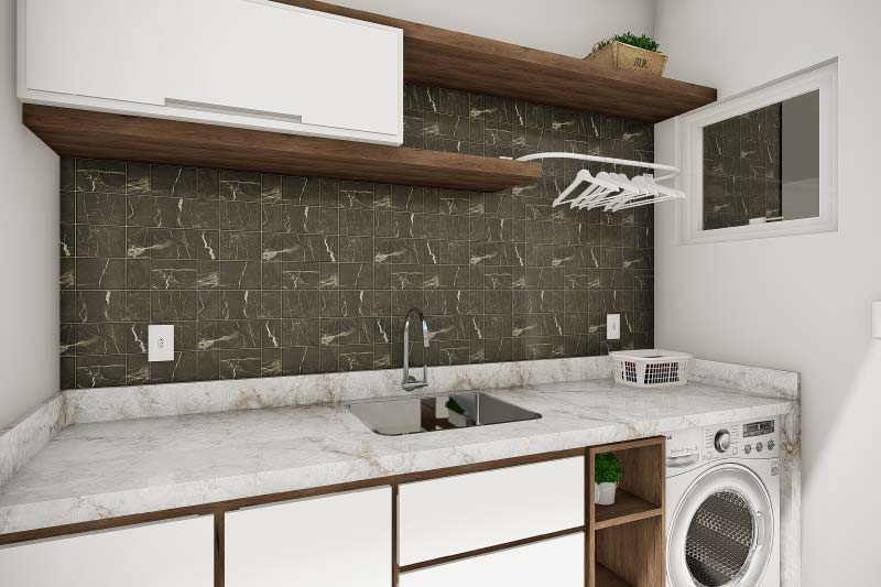 House plan with integrated environments