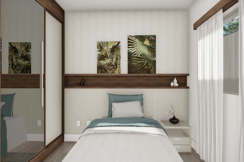 House plan with integrated environments