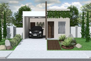 House plan with exposed brick
