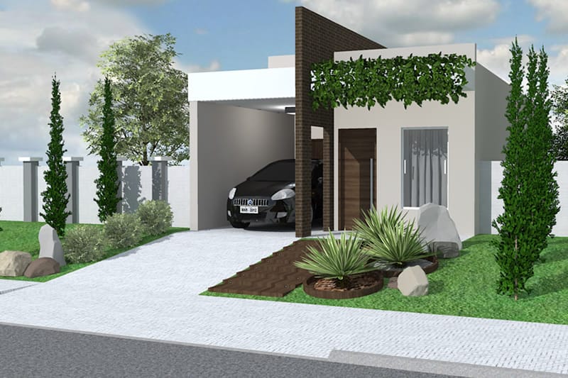 House plan with exposed brick
