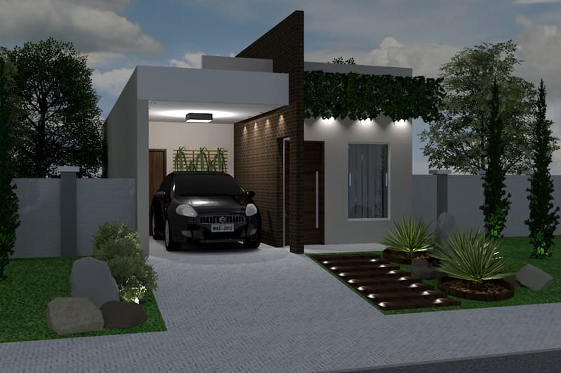 House plan with exposed brick