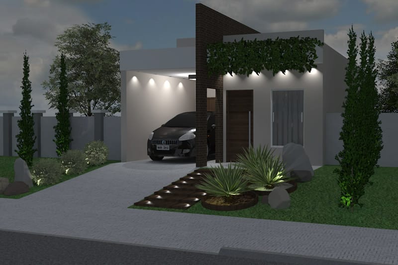 House plan with exposed brick