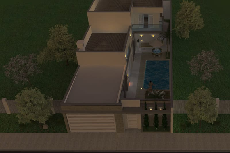 Floor plan with bedroom underneath