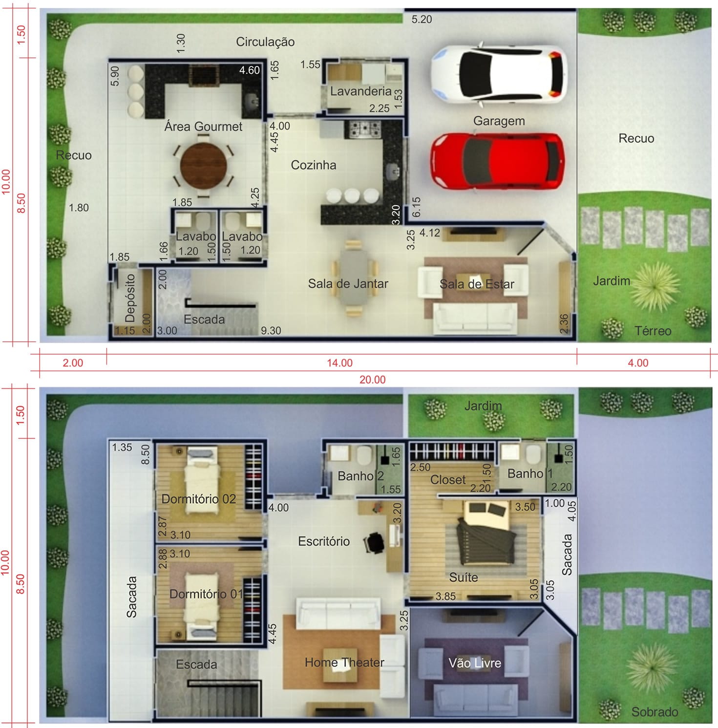 Floor plan with balcony10x20