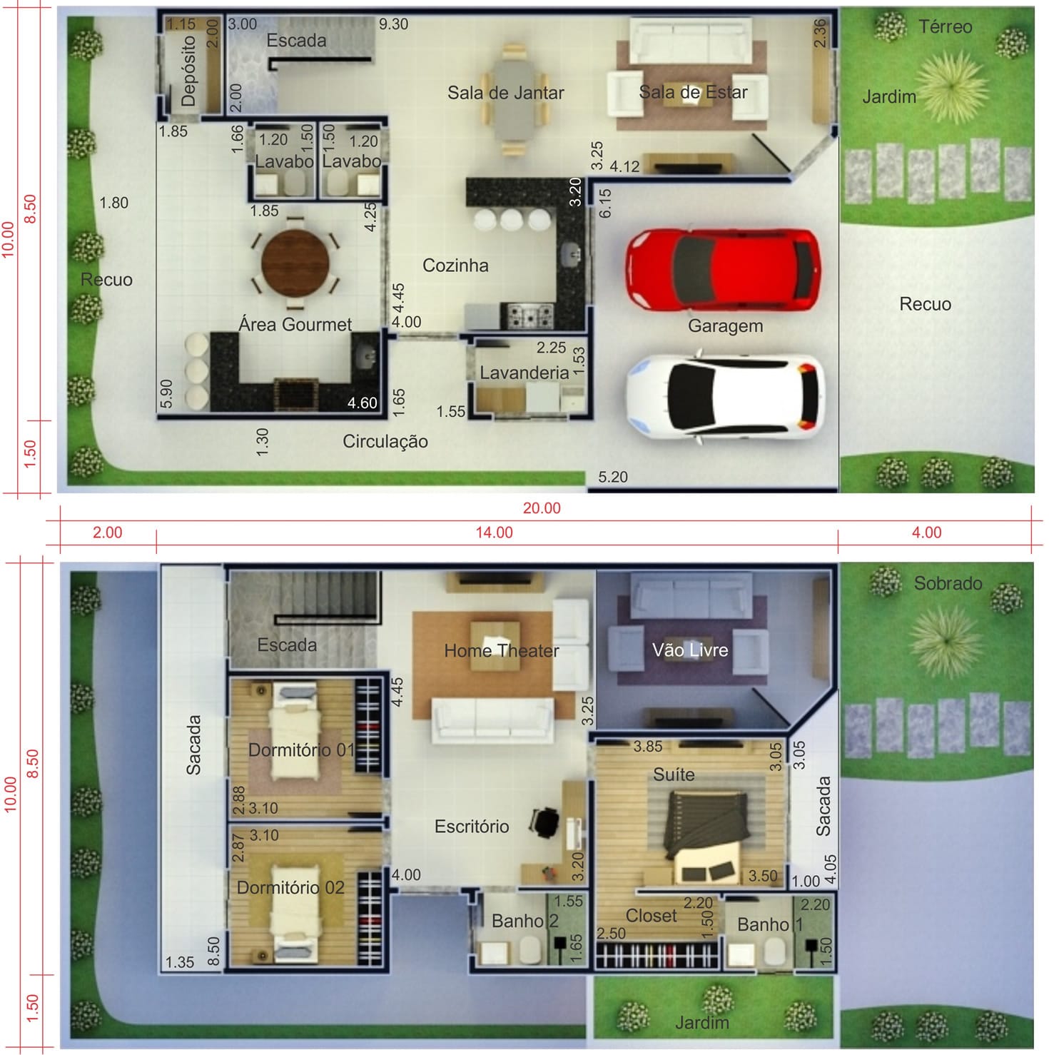 Floor plan with balcony10x20