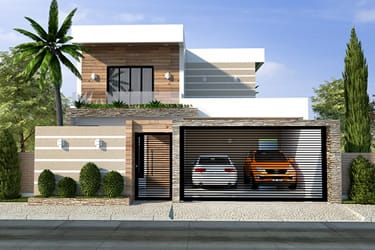 Floor plan with built-in roof