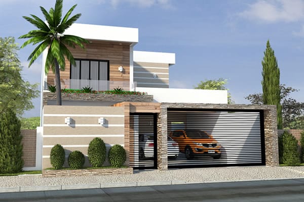 Floor plan with built-in roof