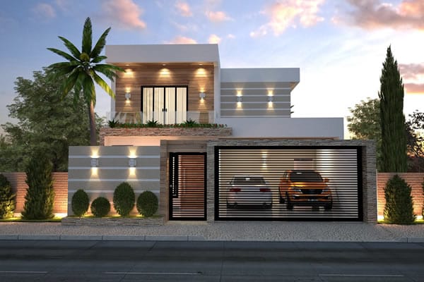 Floor plan with built-in roof