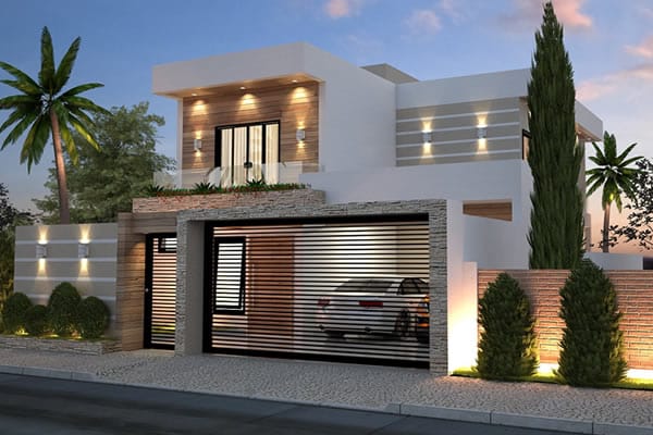 Floor plan with built-in roof