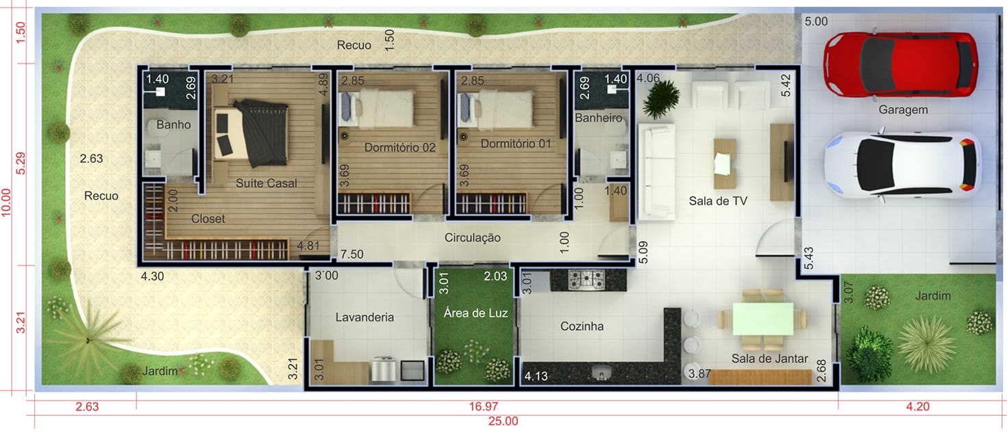 3 bedroom ground floor house10x25