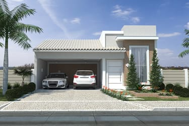 House plan with brick façade
