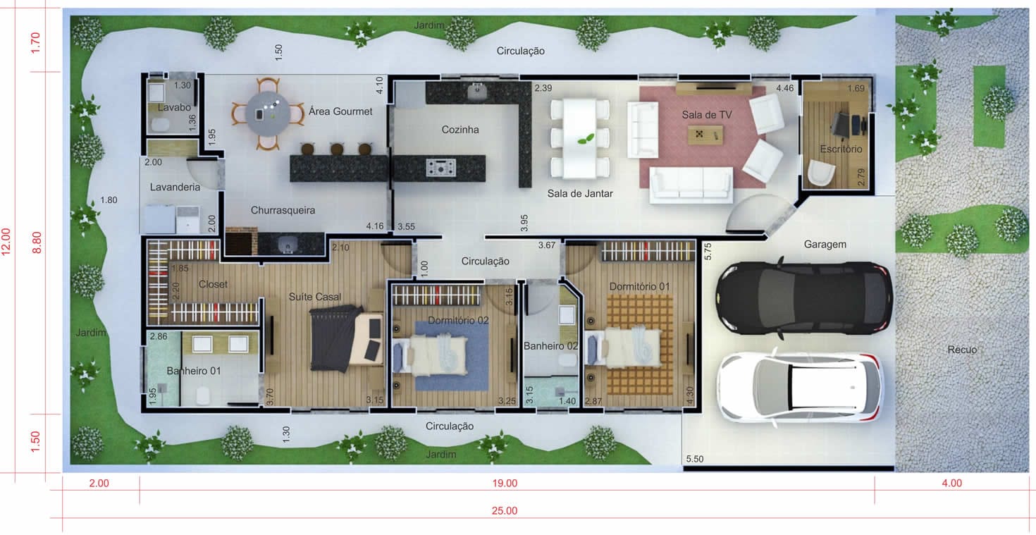 Floor plan with apparent roof12x25