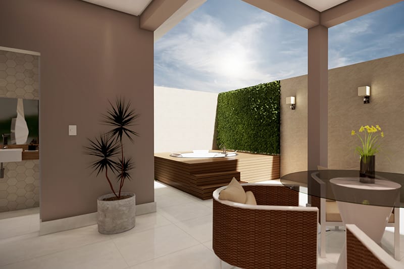 Ground floor house with barbecue