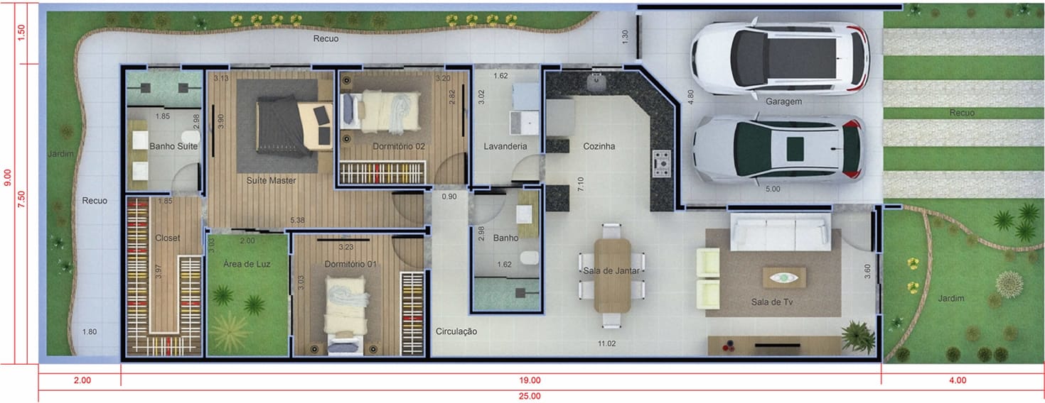 House plan with winter garden9x25