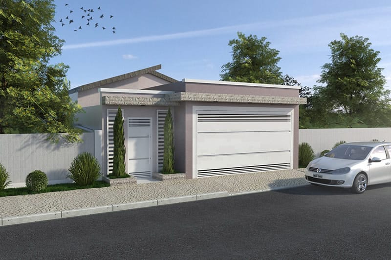 House plan with kitchen in front