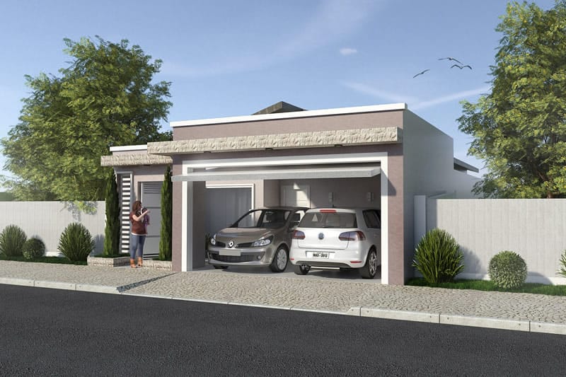 House plan with kitchen in front