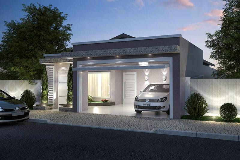House plan with kitchen in front
