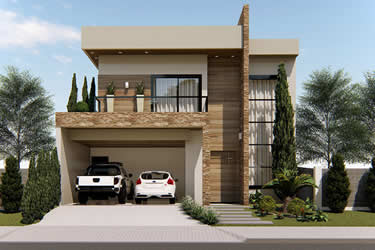 Sobrado with modern facade