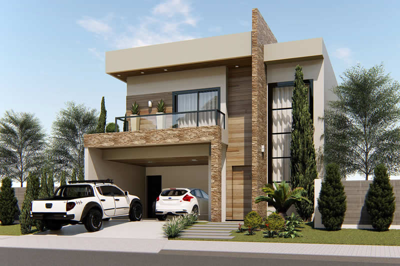 Sobrado with modern facade