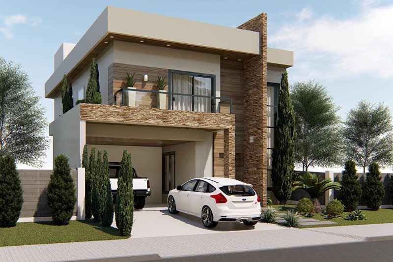 Sobrado with modern facade