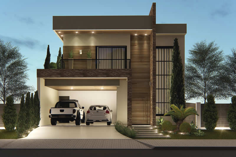 Sobrado with modern facade