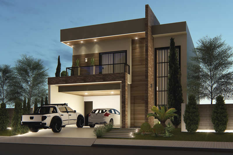 Sobrado with modern facade