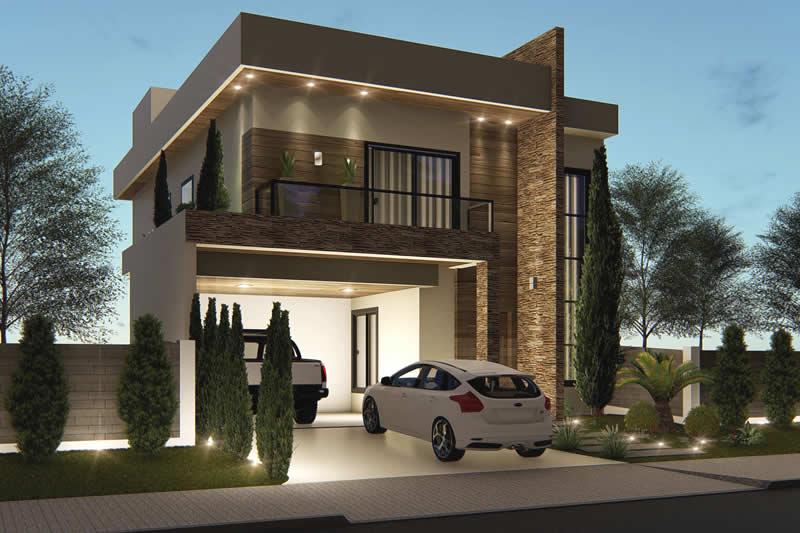 Sobrado with modern facade