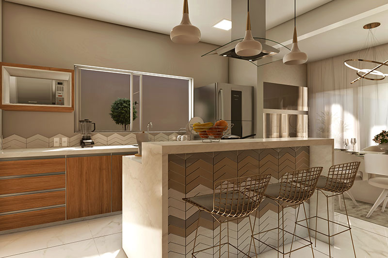 Single storey house with 3 suites