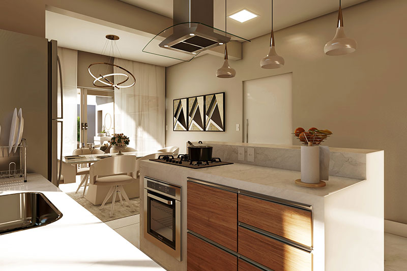Single storey house with 3 suites
