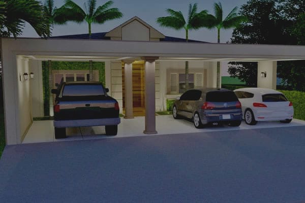 House plan with 3 parking spaces
