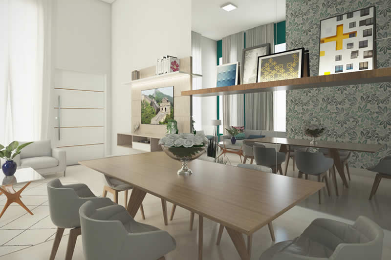 House plan with integrated kitchen