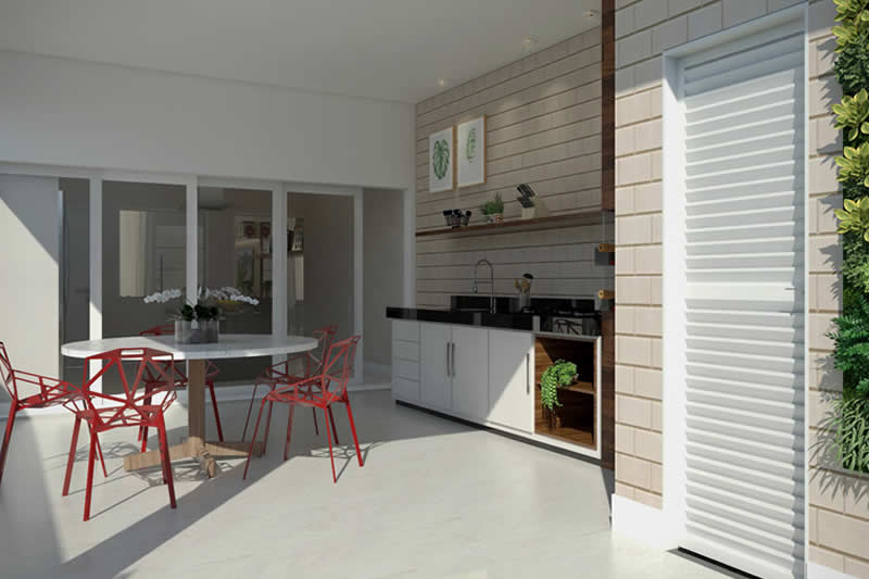 House plan with integrated kitchen
