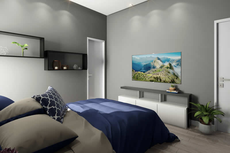 Floor plan with bedroom on the ground floor