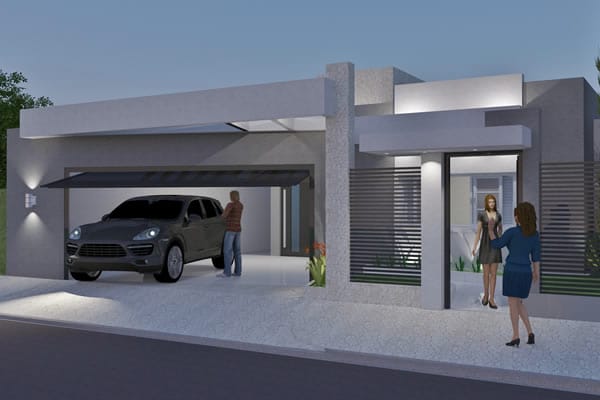 Modern house plan with gourmet area
